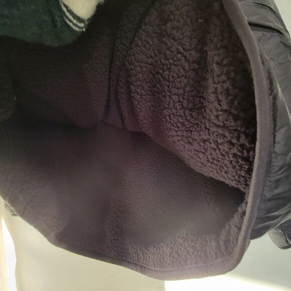 Old Navy Kids Black Reversible Windbreaker Waterpoof Sherpa Zip Up Hooded Jacket - Picture 7 of 12